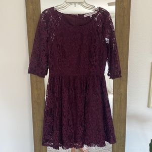 Eggplant lace dress in size 6.